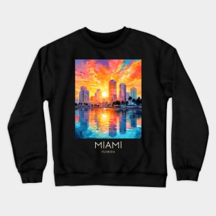 A Pop Art Travel Print of Miami - Florida - US Crewneck Sweatshirt